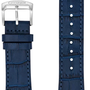 Navy Croc-Embossed Leather Strap