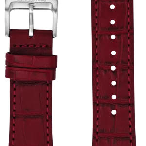Red Croc-Embossed Leather Strap